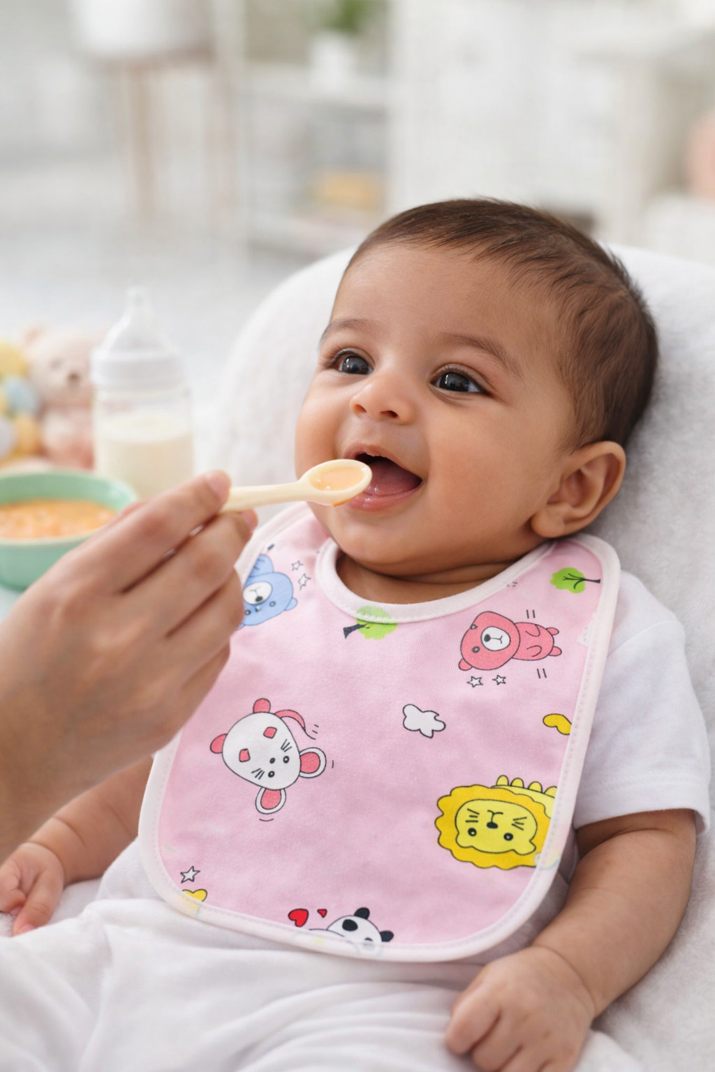 Waterproof Cotton Baby Bibs with Snap Buttons | Pack of 6 - Image 2