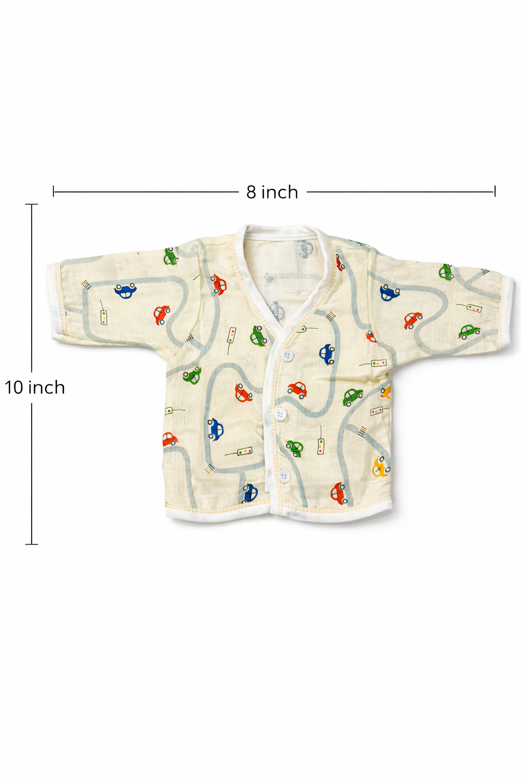 Newborn Baby Muslin Cotton Full Sleeve Jhabla, Cap, and Nappy Set | Pack of 4 - Image 4