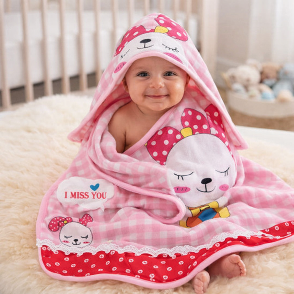 Microfiber Baby Bath Towel Ultra Soft & Quick Dry Kids Towel Super Absorbent, Gentle on Skin, Cartoon Print Ideal for Newborns, Infants & Toddlers 42 x 22 Inches (Multicolor) | Pack of 3 - Image 5