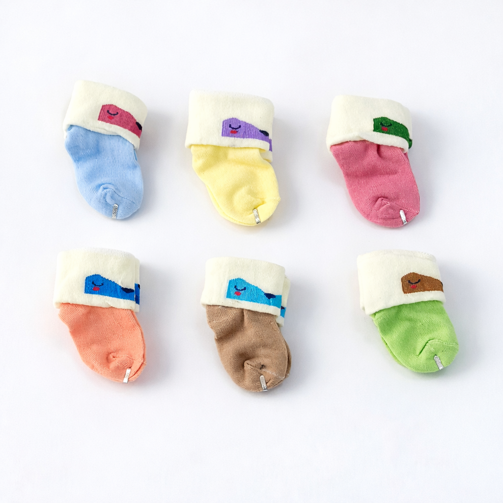 Socks for New Born Baby Unisex | Super softy & Stretchy | 0 to 12 month | Pack of 6 Pairs | Mix-Print - Image 3