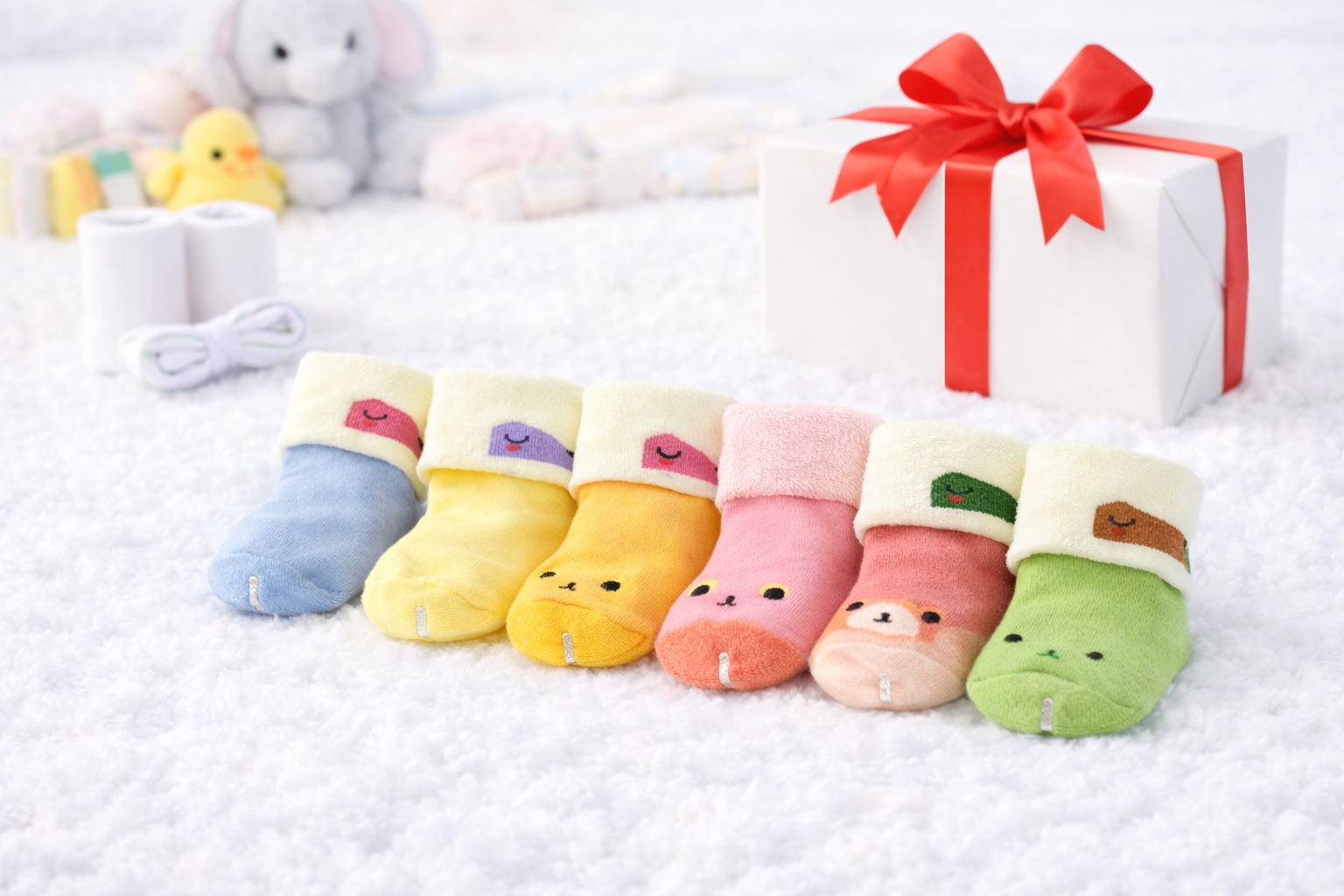 Socks for New Born Baby Unisex | Super softy & Stretchy | 0 to 12 month | Pack of 6 Pairs | Mix-Print
