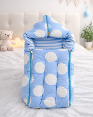 3 in 1 Baby Sleeping Bag & Carry Nest | Cotton Bedding Set for Infants & New Born Baby | Portable/Travel & Skin Friendly Carrier Nest | 0-3 Months (Spacewalk)