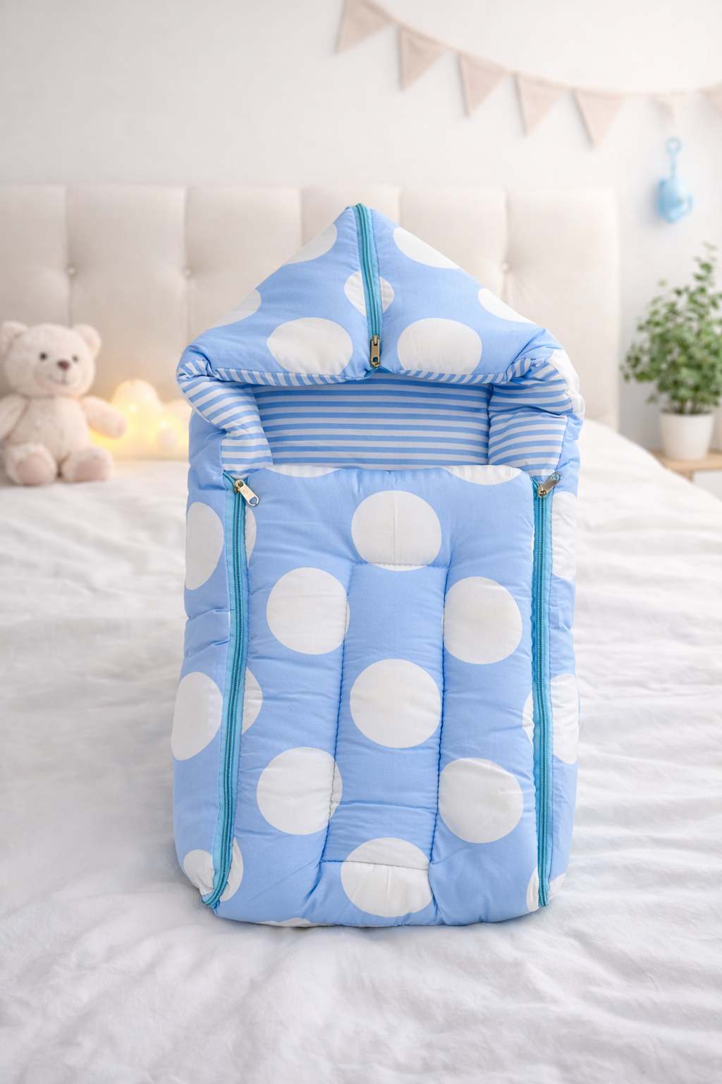 Combo in 2 in 1 | Sleeping Bag for Newborn | Portable Cotton Baby Bedding Set | Unisex Carry Nest & Baby Holder for New Born | Soft & Lightweight Infant Sleep Bag - Image 2