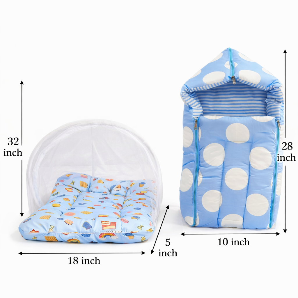 Combo in 2 in 1 | Sleeping Bag for Newborn | Portable Cotton Baby Bedding Set | Unisex Carry Nest & Baby Holder for New Born | Soft & Lightweight Infant Sleep Bag - Image 4